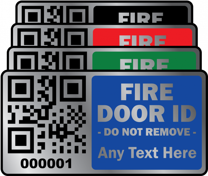 Fire door compliance labels with a QR Code available UK wide