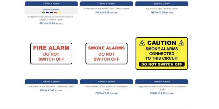 PAT Labels Online Smoke Alarm Labels Department