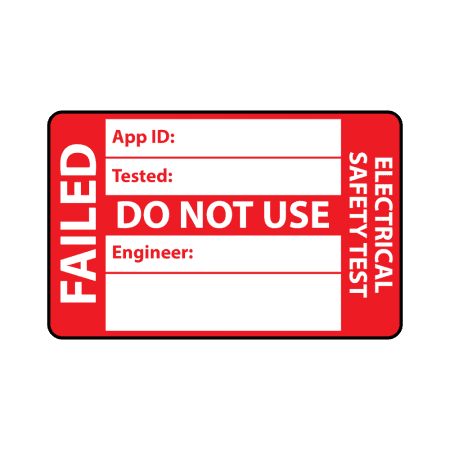 50 x Medium Failed PAT Test Labels
