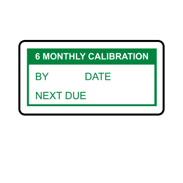 6 Monthly Calibration Labels in Green