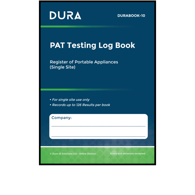 A5 PAT Test Log Book & Register of Portable Appliances (Single Site)