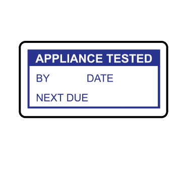 Appliance Tested Labels in Blue