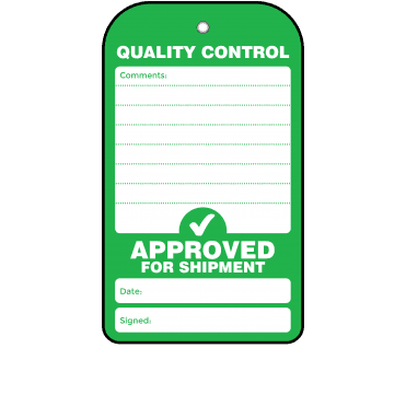 Approved For Shipment Quality Control Tag - Tear Resistant & Waterproof