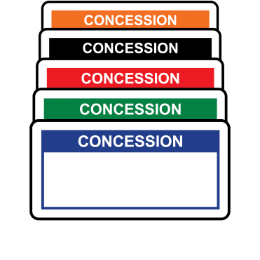 Basic Concession Labels - Variety of colours