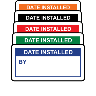 Basic Date Installed Labels - Variety of colours