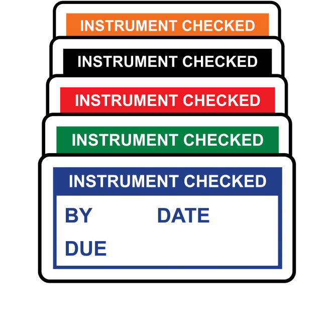Basic Instrument Checked Labels - Variety of colours