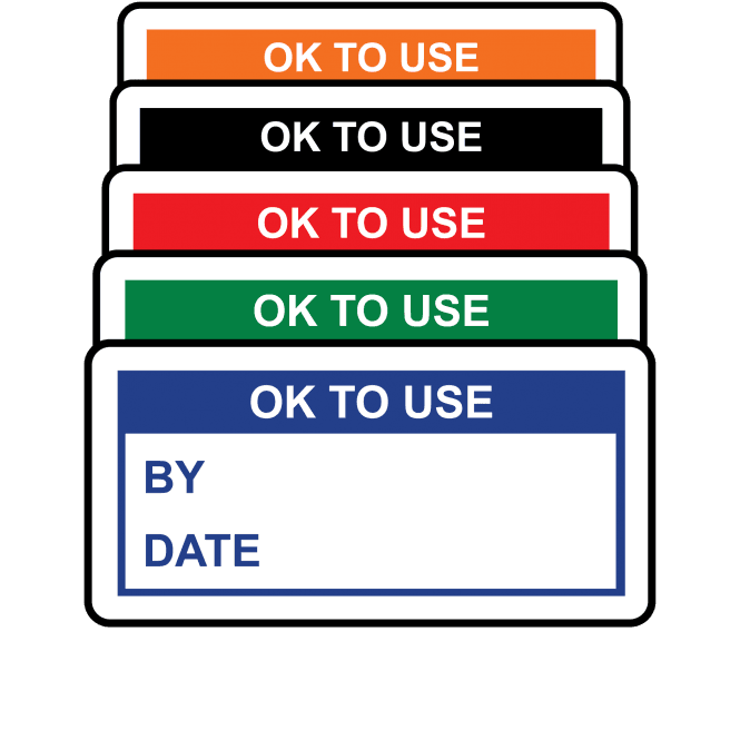 Basic Ok To Use Labels - Variety of colours