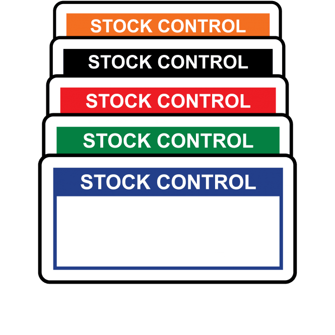 Basic Stock Control Labels - Variety of colours