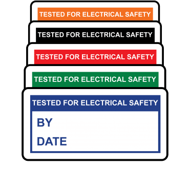 Basic Tested for Electrical Safety Labels - Variety of colours