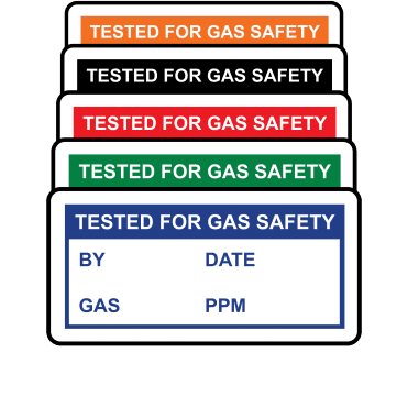 Basic Tested For Gas Safety Labels - Variety of colours