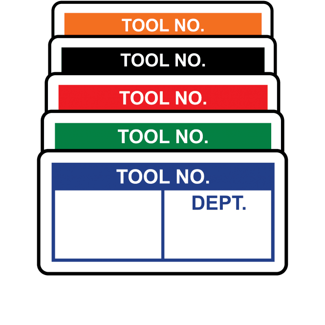 Basic Tool Number Labels - Variety of colours