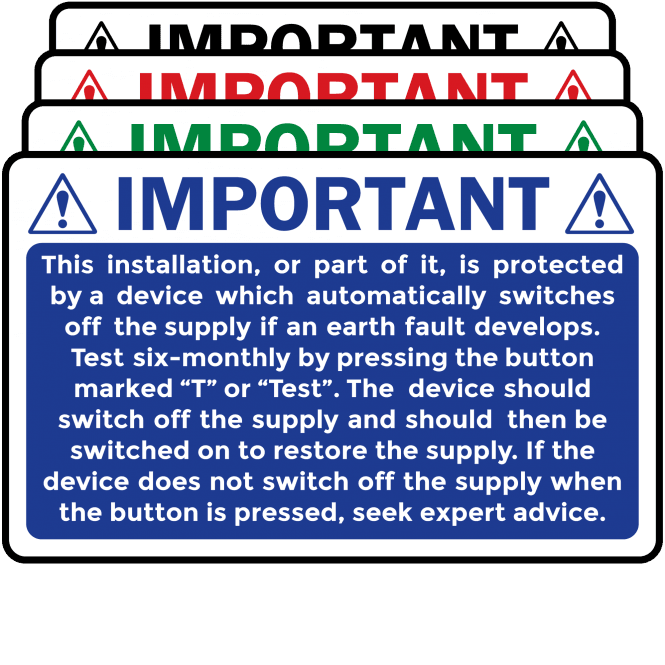 Budget Small RCD Labels - Choice of Colours