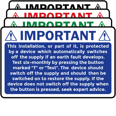 Budget Small RCD Labels - Choice of Colours