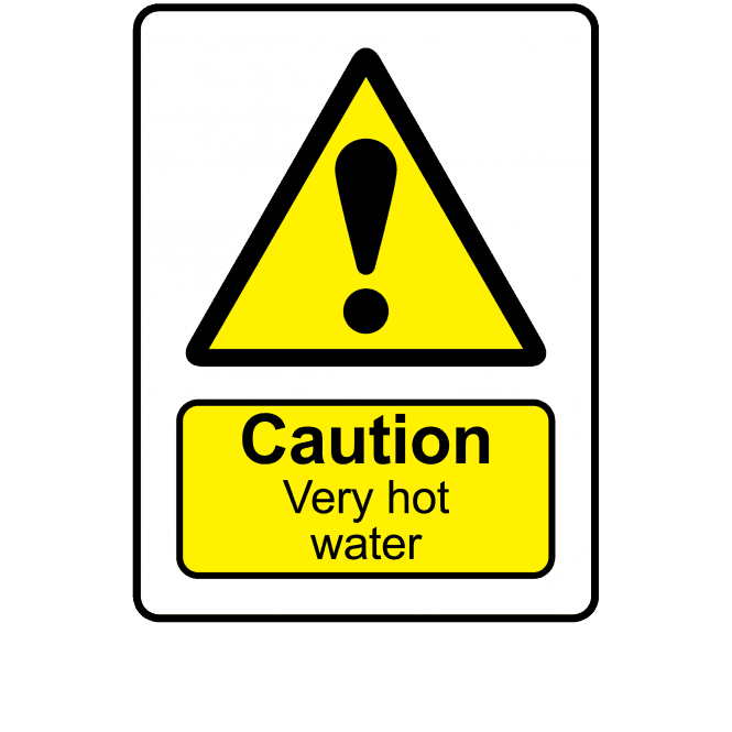 Caution Very Hot Water - Danger & Warning Labels