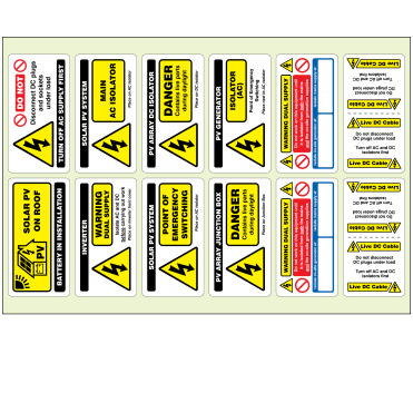 Complete Set of Midi Solar Labels in Full Colour