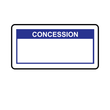 Concession Labels in Blue