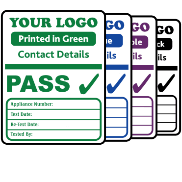Custom PAT Test Labels - Design 5. Variety of colours
