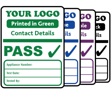 Custom PAT Test Labels - Design 6. Variety of colours
