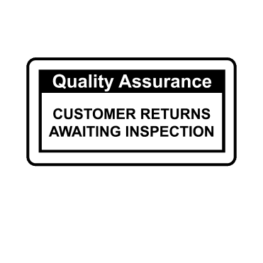 Customer Returns Awaiting Inspection - Quality Assurance Single Colour Labels in Black