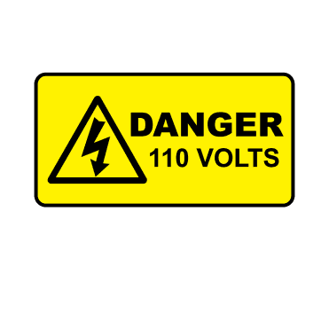 Danger 110 Volts - Voltage Labels