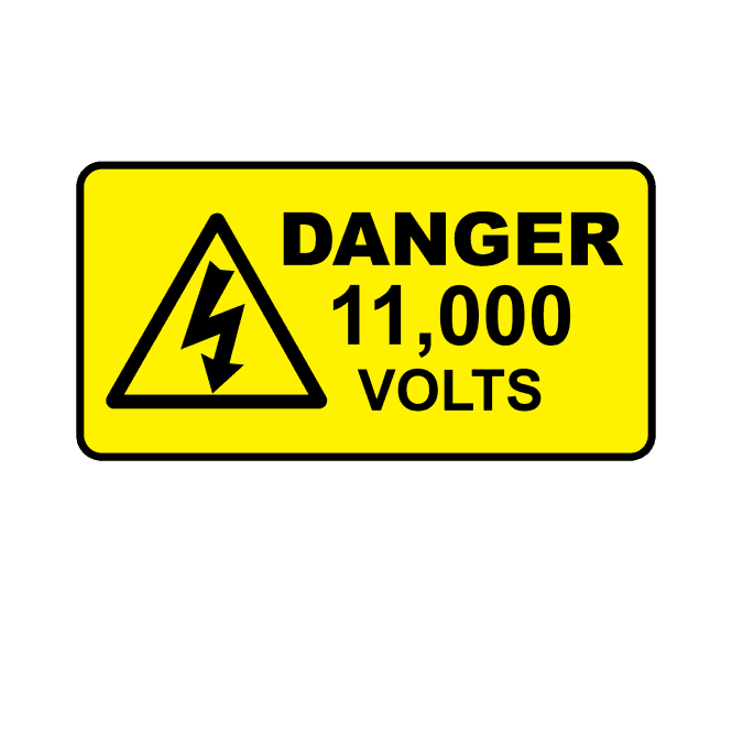 Danger 11000 Volts - Voltage Labels