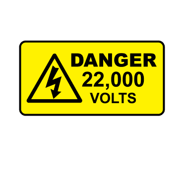 Danger 22000 Volts - Voltage Labels