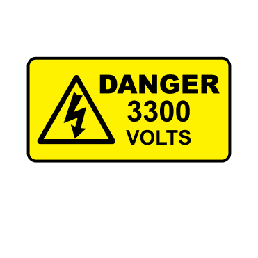 Danger 3300 Volts - Voltage Labels