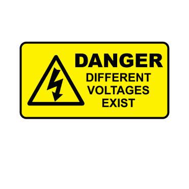 Danger Different Voltages Exist - Voltage Labels