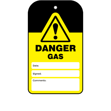 Danger Gas Tag - Tear Resistant & Waterproof