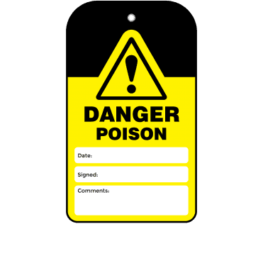 Danger Poison Tag - Tear Resistant & Waterproof