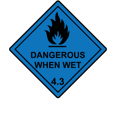 Dangerous When Wet 4.3 Labels - Hazard Warning Diamonds