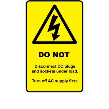 Do Not Disconnect DC Plugs - Solar PV Warning Labels