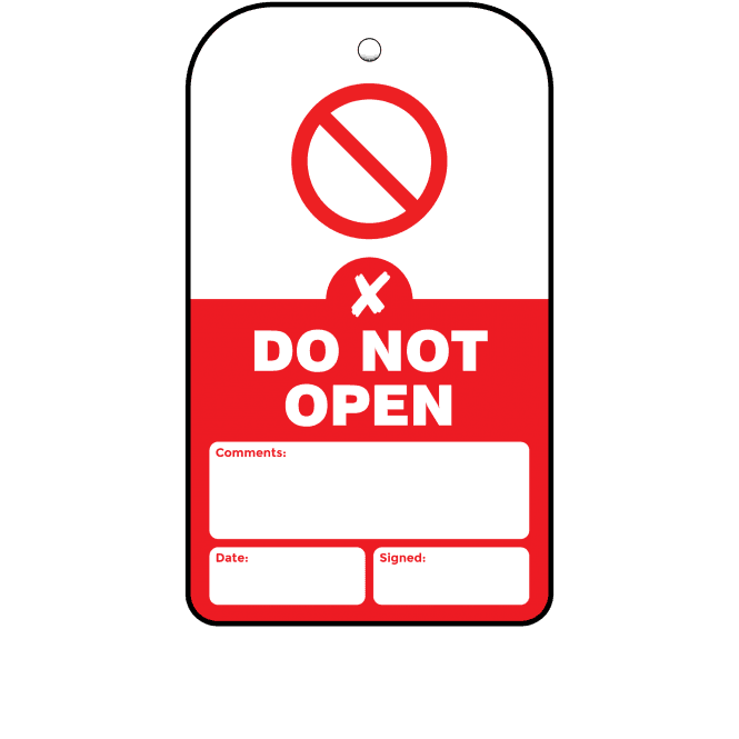 Do Not Open Tag - Tear Resistant & Waterproof