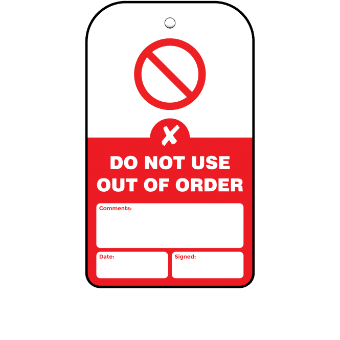 Do Not Use Out Of Order Tag - Tear Resistant & Waterproof