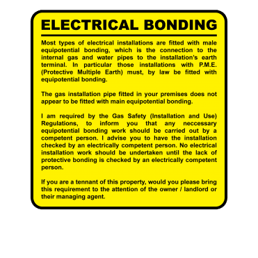 Electrical Bonding Labels