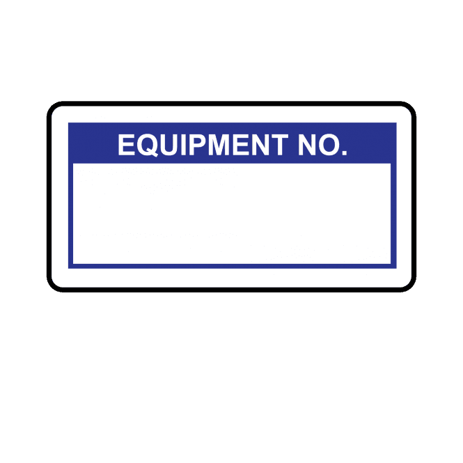 Equipment No. Labels in Blue