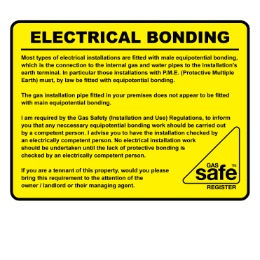 Extra Large Electrical Bonding Labels