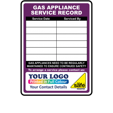Waterproof Colour: Purple Gas & Heating Labels