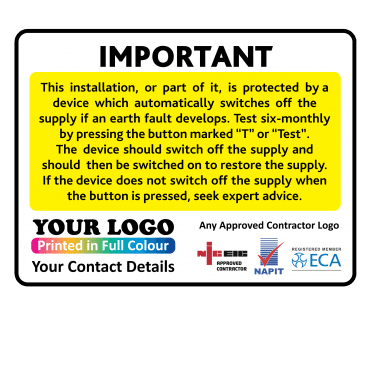 Colour: Yellow Service & Inspection Labels