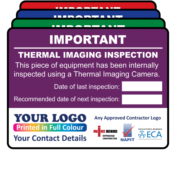 Extra Large Personalised Thermal Image Inspection Labels in Full Colour - Design 1. 100mm x 75mm
