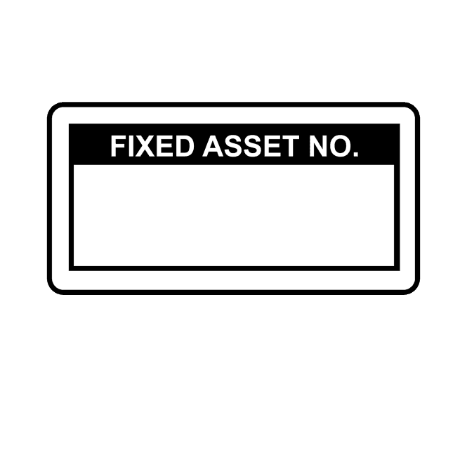 Fixed Asset No. Labels in Black