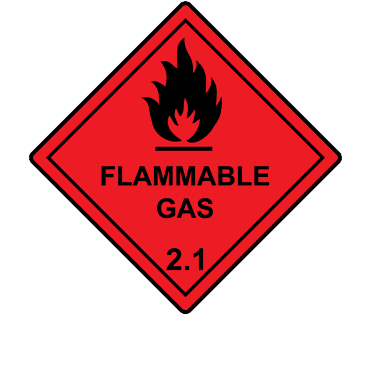 Flammable Gas 2.1 Labels - Hazard Warning Diamonds