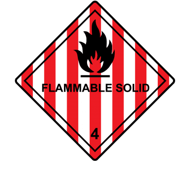 Flammable Solid 4 Labels - Hazard Warning Diamonds
