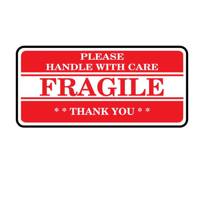 Fragile Labels in Red - Packaging Labels