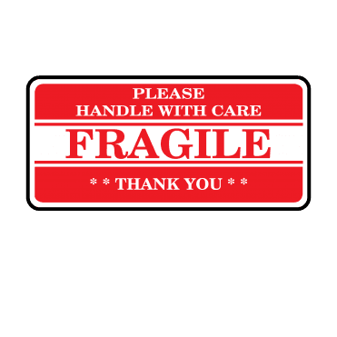 Fragile Labels in Red - Packaging Labels