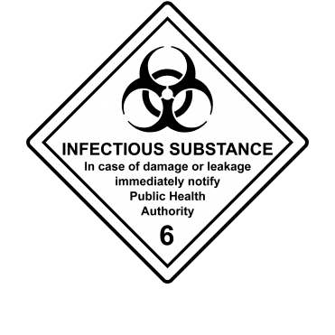 Infectious Substance 6 Labels - Hazard Warning Diamonds