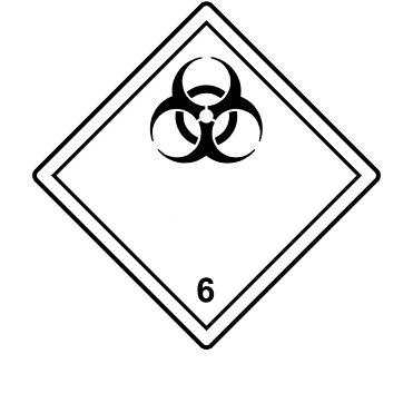 Infectious Substance 6 Labels, No Text - Hazard Warning Diamonds
