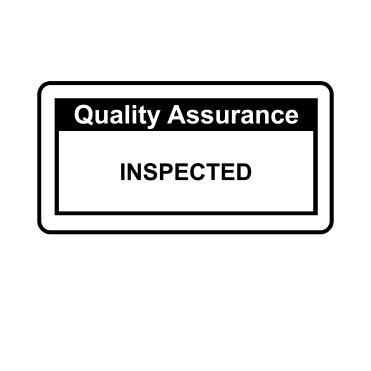 Inspected - Quality Assurance Single Colour Labels in Black