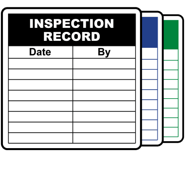 Inspection Record Labels - Design 1. Choice of colours
