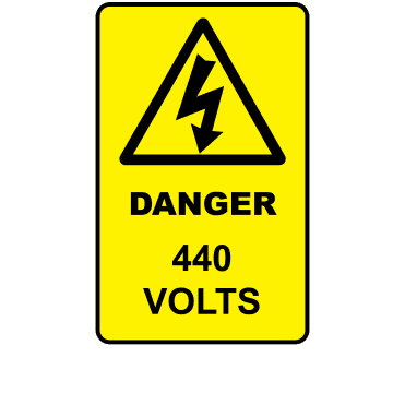 Large Danger 440 Volts - Voltage Labels